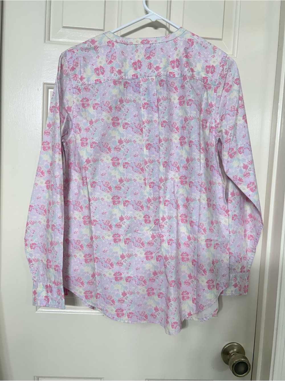 Clare V. Pink & White Floral Pintuck Button-Up Top - Picture 2 of 6